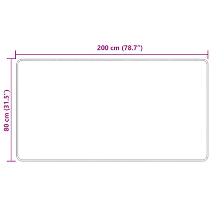 Runner Tappeto MARSA Crema 80 x 200 cm Poliestere e PVC
