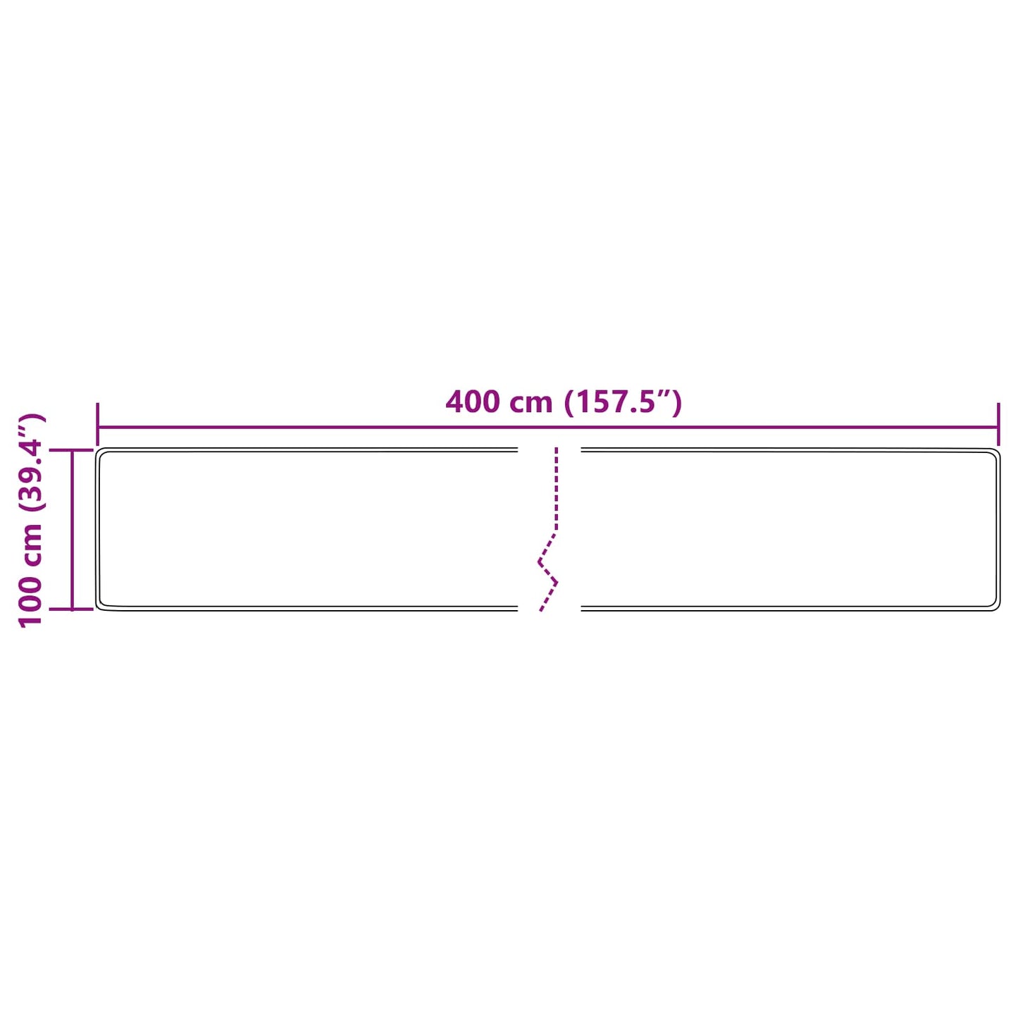 Runner Tappeto MARSA Crema 100 x 400 cm Poliestere e PVC | homemem39