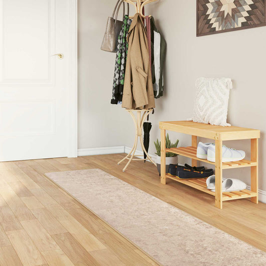 Runner Tappeto MARSA Beige 50 x 400 cm Poliestere e PVC