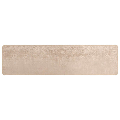 Runner Tappeto MARSA Beige 80 x 400 cm Poliestere e PVC