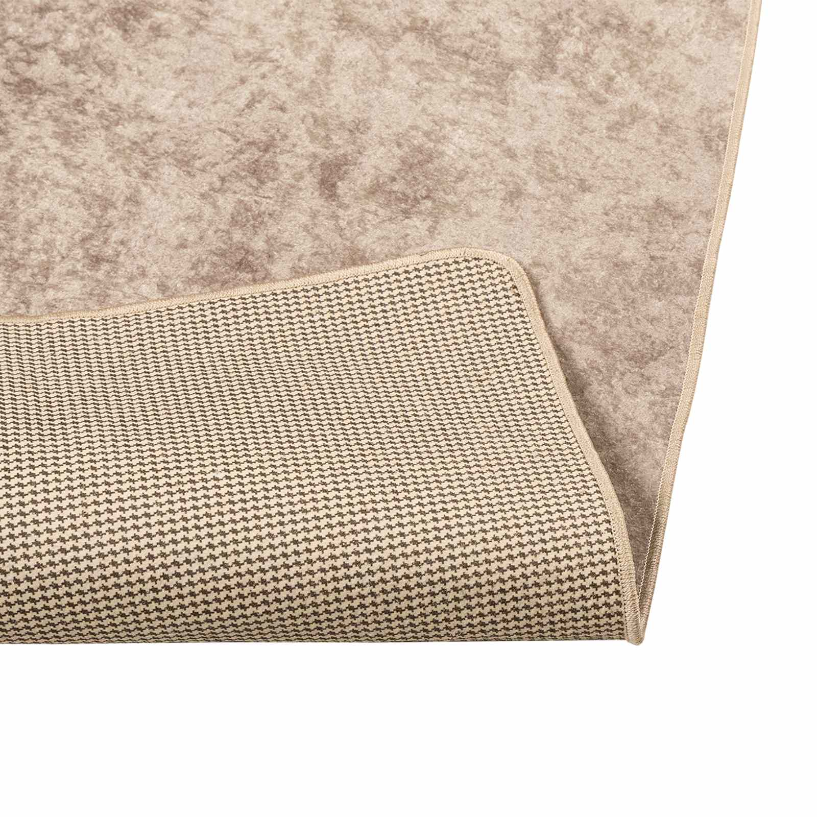 Runner Tappeto MARSA Beige 100 x 400 cm Poliestere e PVC | homemem39