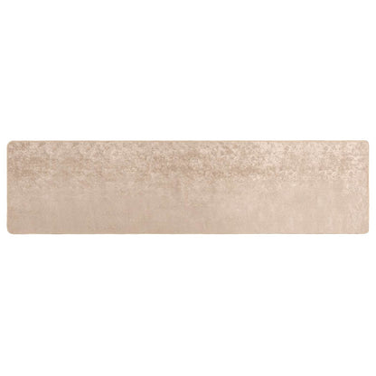 Runner Tappeto MARSA Beige 100 x 450 cm Poliestere e PVC | homemem39
