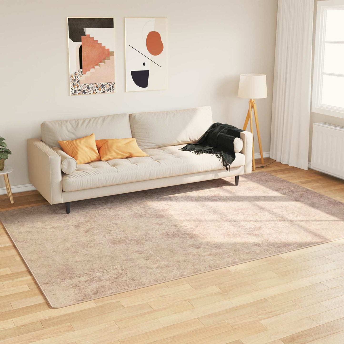Runner Tappeto MARSA Beige 150 x 230 cm Poliestere e PVC | homemem39