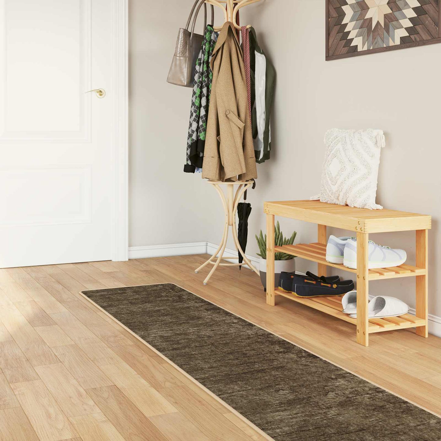 Runner Tappeto MARSA Verde Foresta 50 x 400 cm Poliestere e PVC