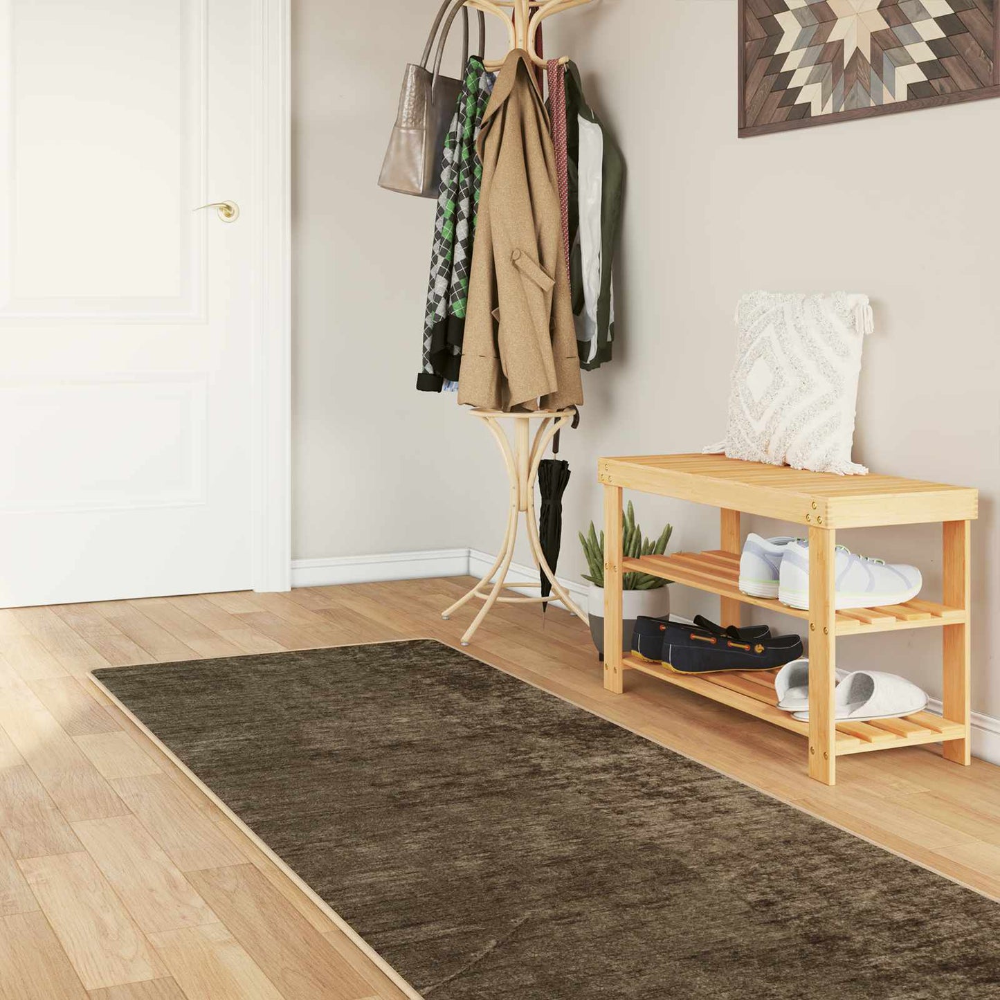 Runner Tappeto MARSA Verde Foresta 80 x 350 cm Poliestere e PVC | homemem39