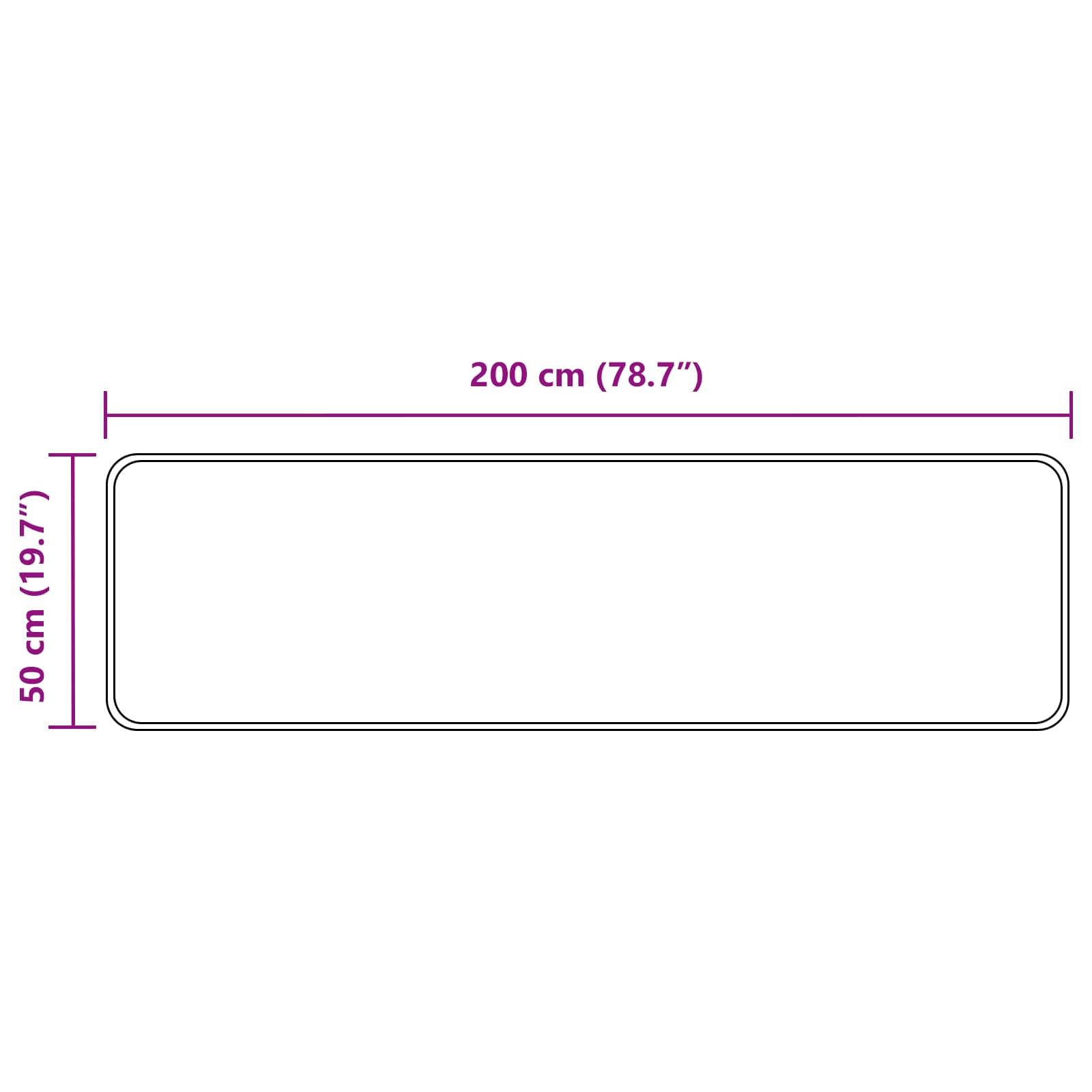 Runner Tappeto MARSA Antracite 50 x 200 cm Poliestere e PVC | homemem39