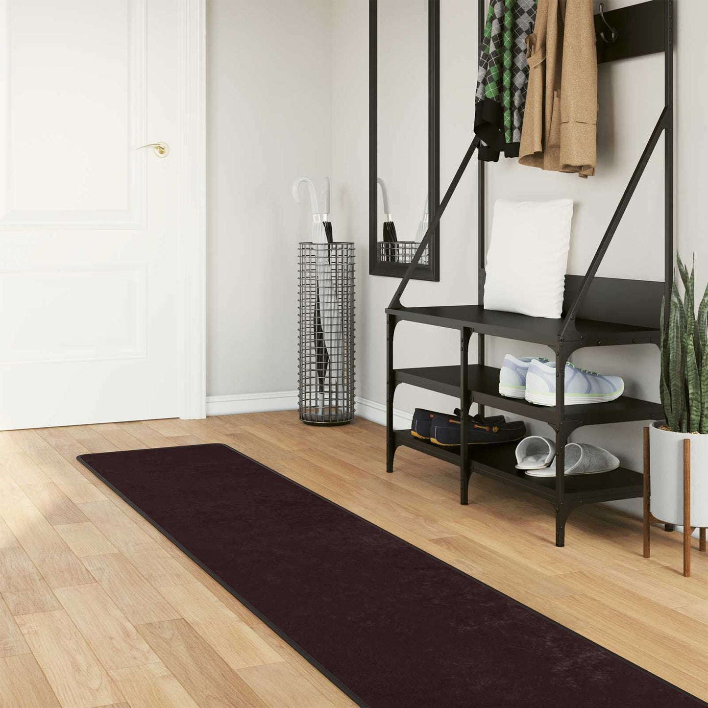 Runner Tappeto MARSA Antracite 50 x 250 cm Poliestere e PVC