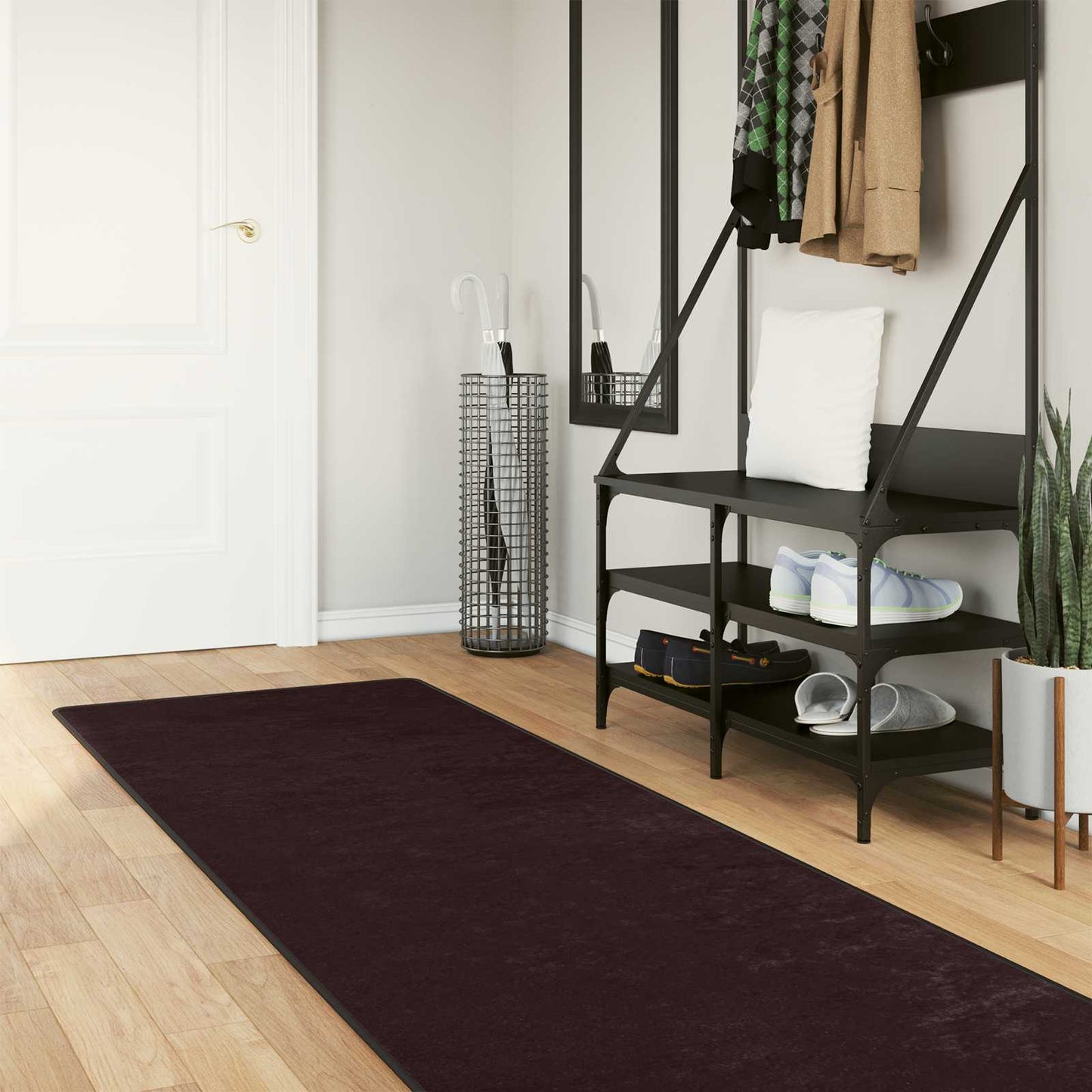 Runner Tappeto MARSA Antracite 80 x 250 cm Poliestere e PVC | homemem39