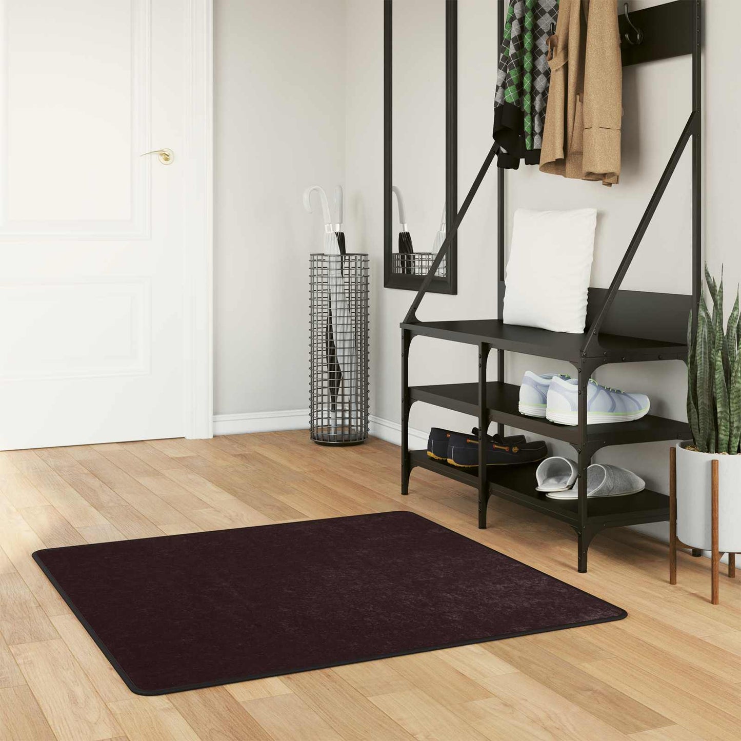 Runner Tappeto MARSA Antracite 100 x 100 cm Poliestere e PVC