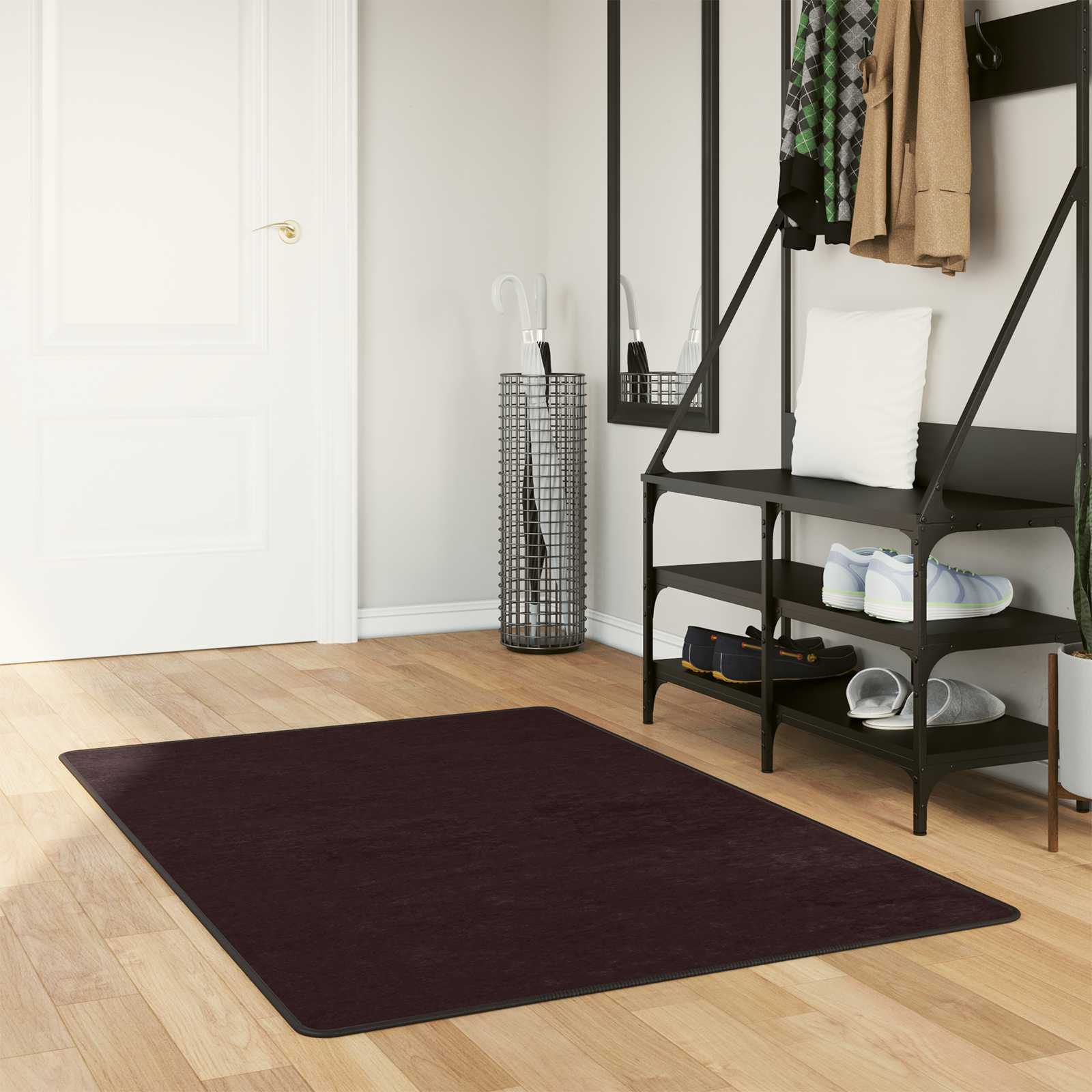 Runner Tappeto MARSA Antracite 100 x 150 cm Poliestere e PVC | homemem39