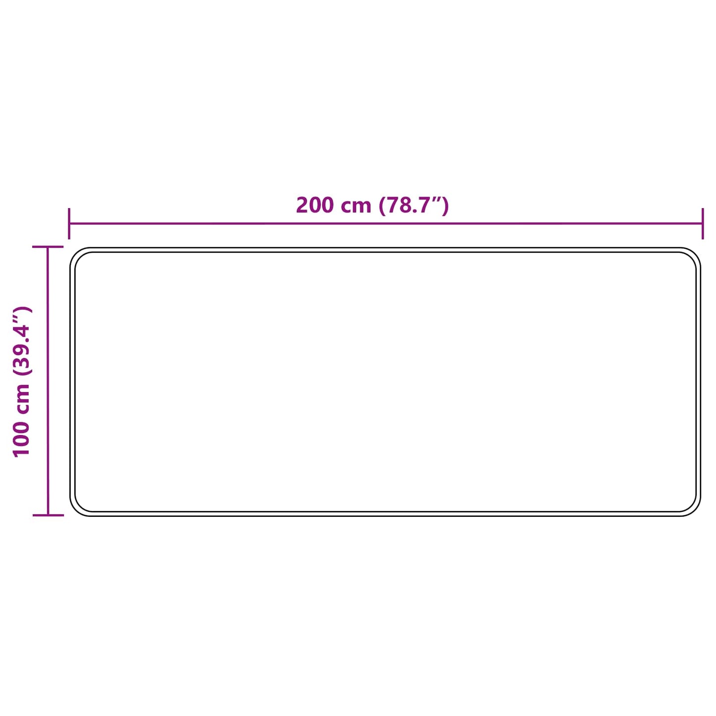 Runner Tappeto MARSA Antracite 100 x 200 cm Poliestere e PVC | homemem39