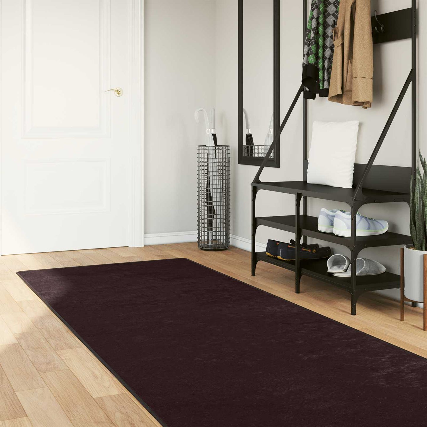 Runner Tappeto MARSA Antracite 100 x 250 cm Poliestere e PVC | homemem39