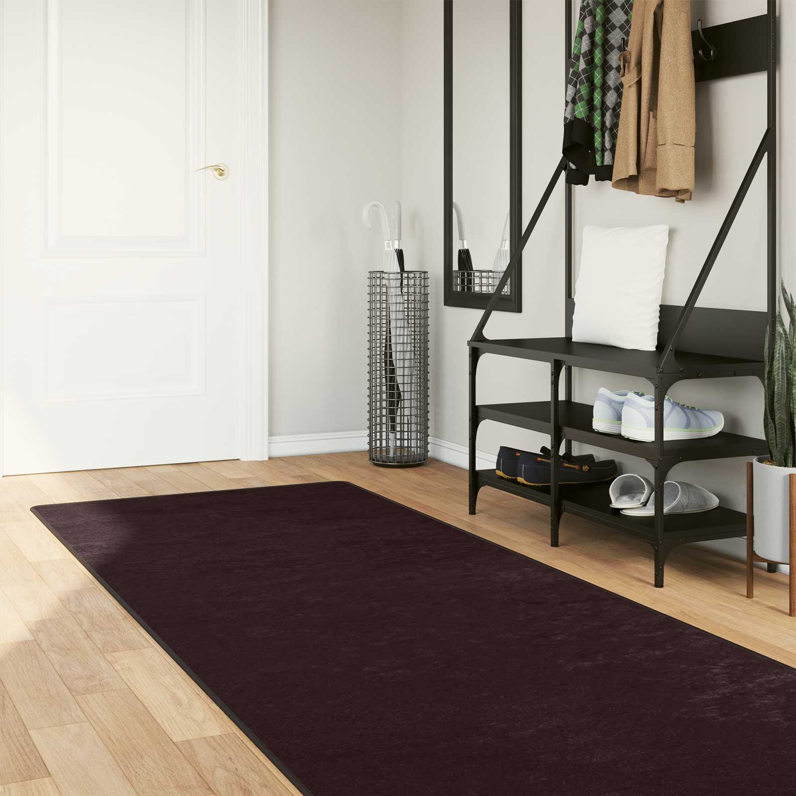 Runner Tappeto MARSA Antracite 100 x 250 cm Poliestere e PVC | homemem39