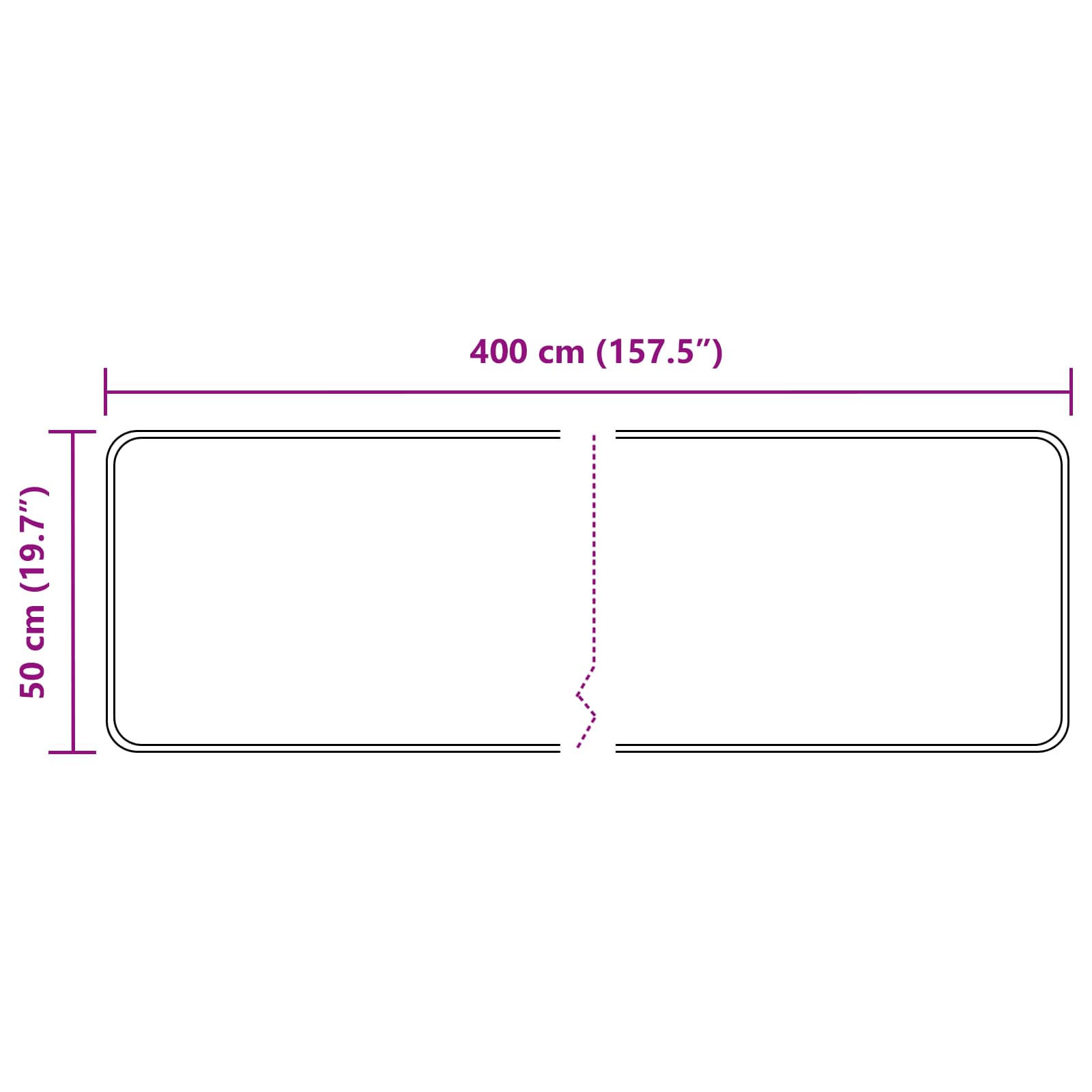 Runner Tappeto MARSA Grigio 50 x 400 cm Poliestere e PVC | homemem39
