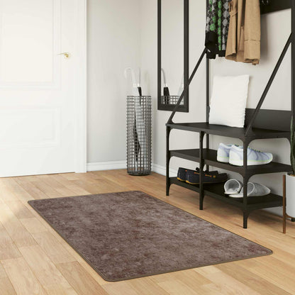 Runner Tappeto MARSA Grigio 100 x 200 cm Poliestere e PVC