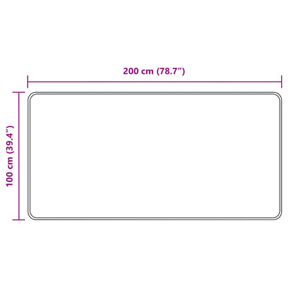 Runner Tappeto MARSA Grigio 100 x 200 cm Poliestere e PVC