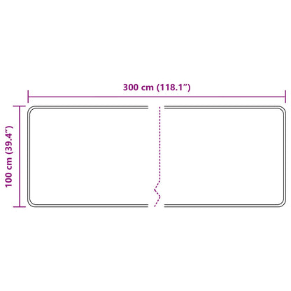 Runner Tappeto MARSA Grigio 100 x 300 cm Poliestere e PVC | homemem39