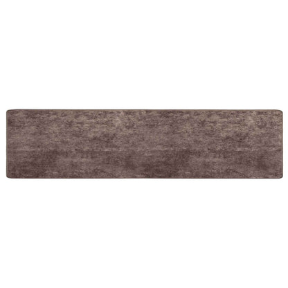 Runner Tappeto MARSA Grigio 100 x 450 cm Poliestere e PVC