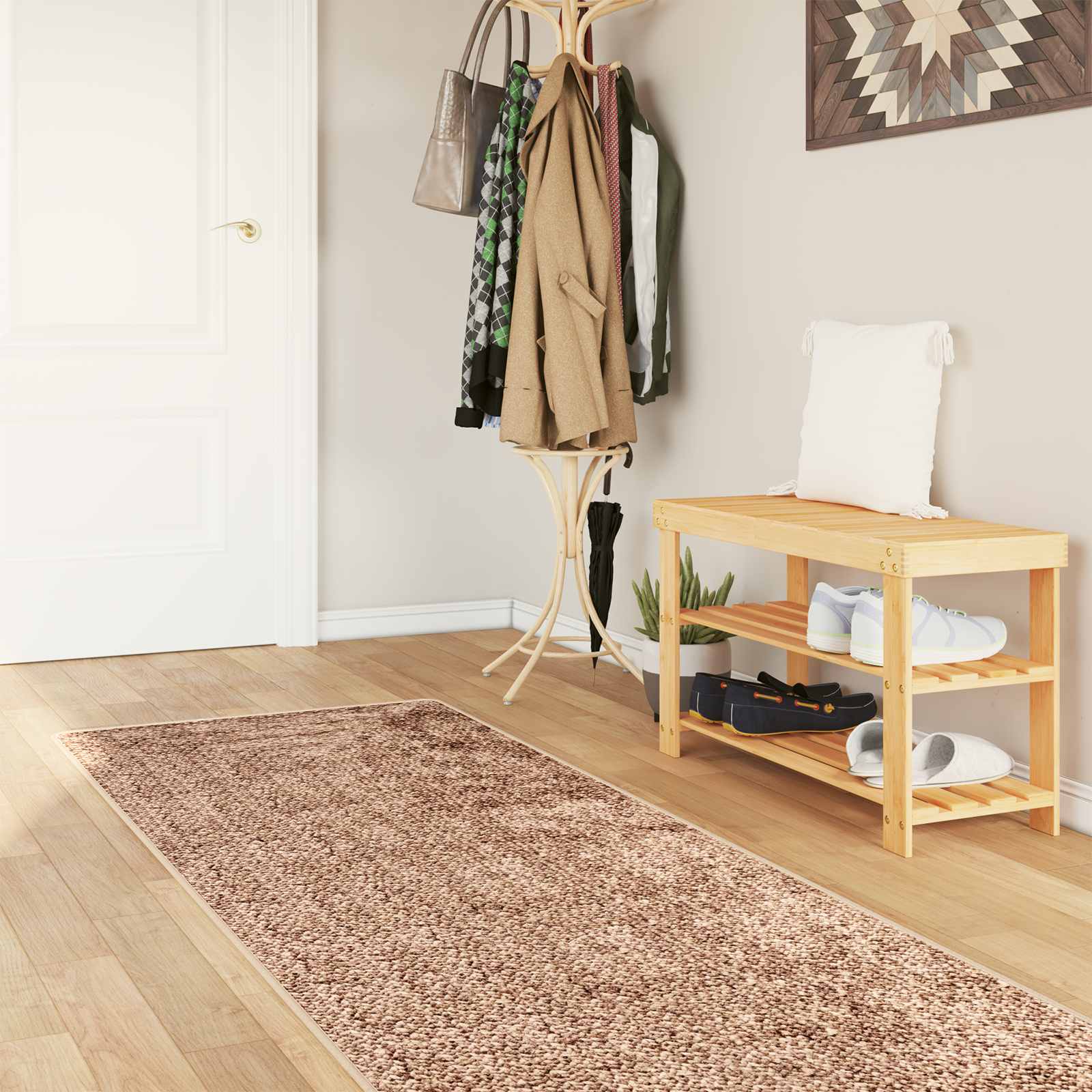 Runner Tappeto MARSA Giallo 100 x 300 cm Poliestere e PVC | homemem39
