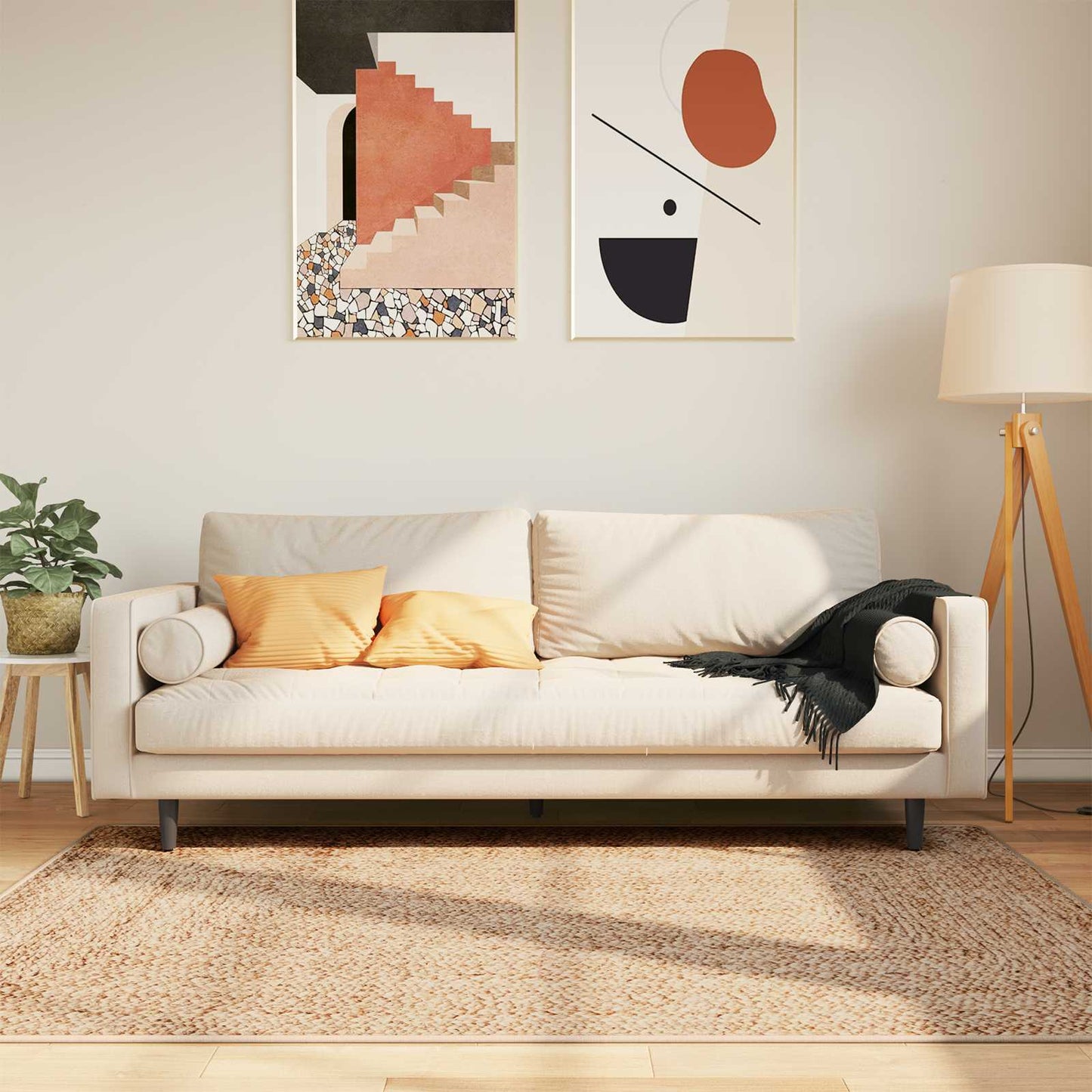 Runner Tappeto MARSA Giallo 120 x 170 cm Poliestere e PVC | homemem39