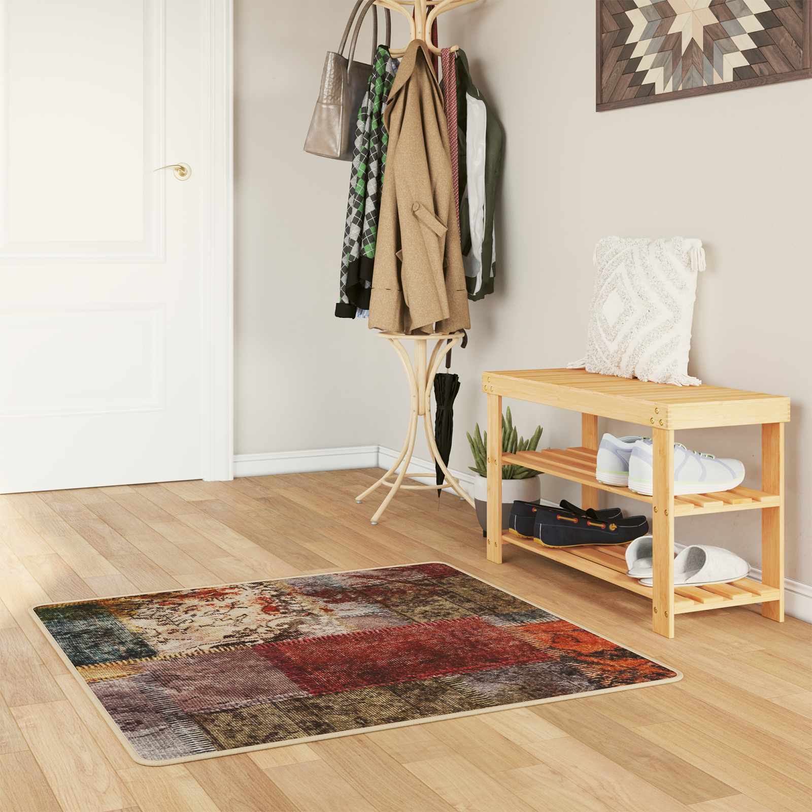 Runner Tappeto MARSA Multicolore 100 x 100 cm Poliestere e PVC | homemem39