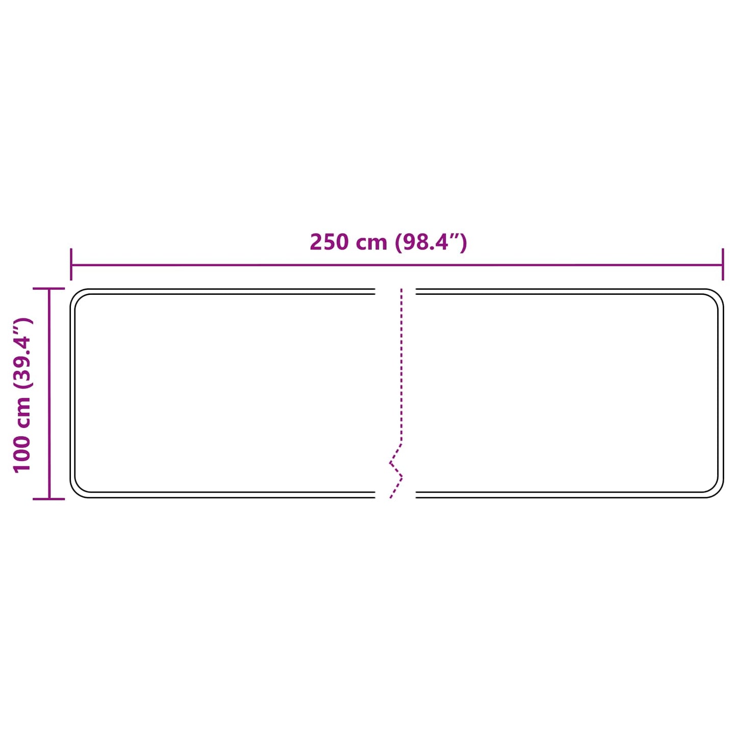 Runner Tappeto MARSA Multicolore 100 x 250 cm Poliestere e PVC | homemem39