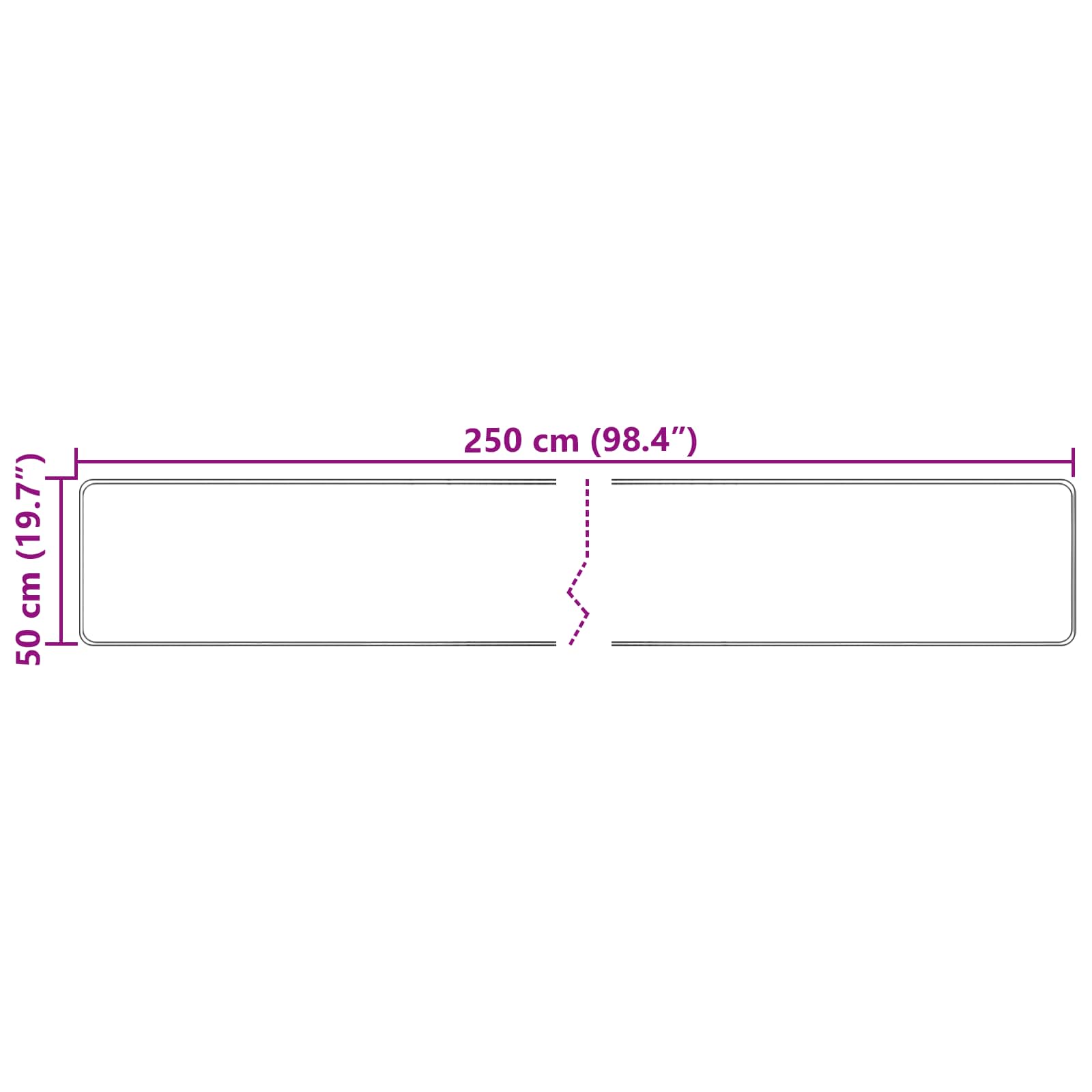 Runner Tappeto MARSA Multicolore 50 x 250 cm Poliestere e PVC | homemem39