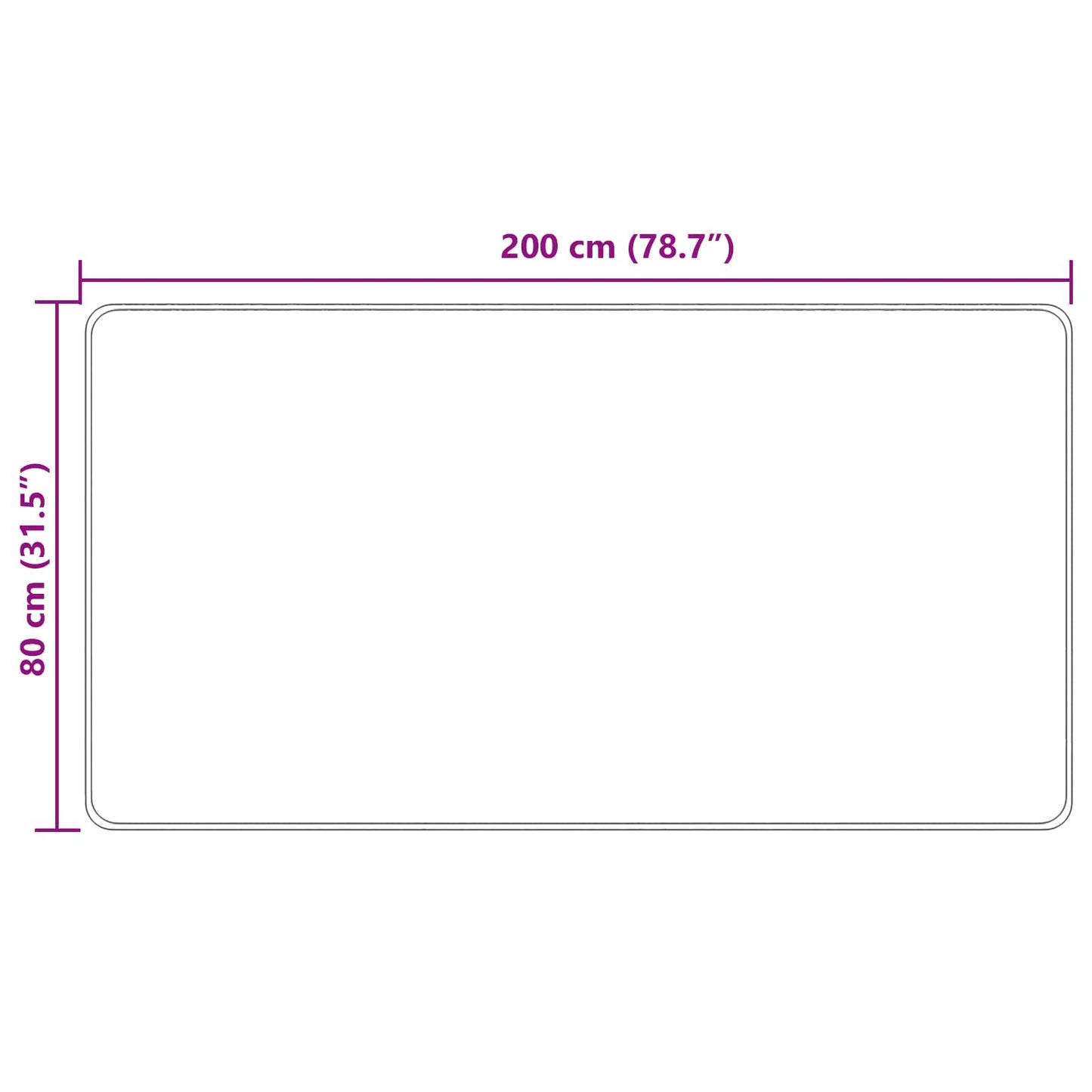 Runner Tappeto MARSA Multicolore 80 x 200 cm Poliestere e PVC