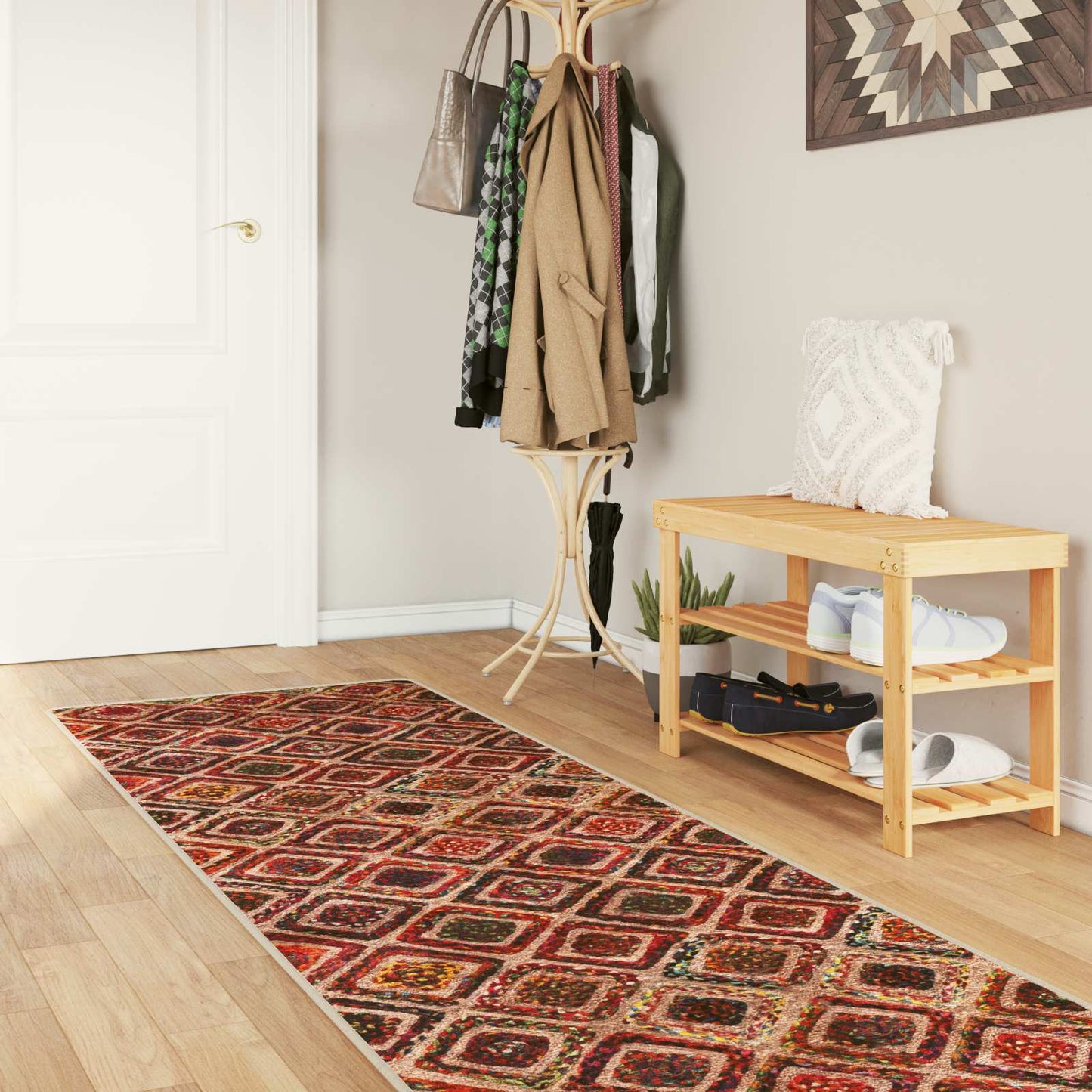 Runner Tappeto MARSA Multicolore 80 x 450 cm Poliestere e PVC