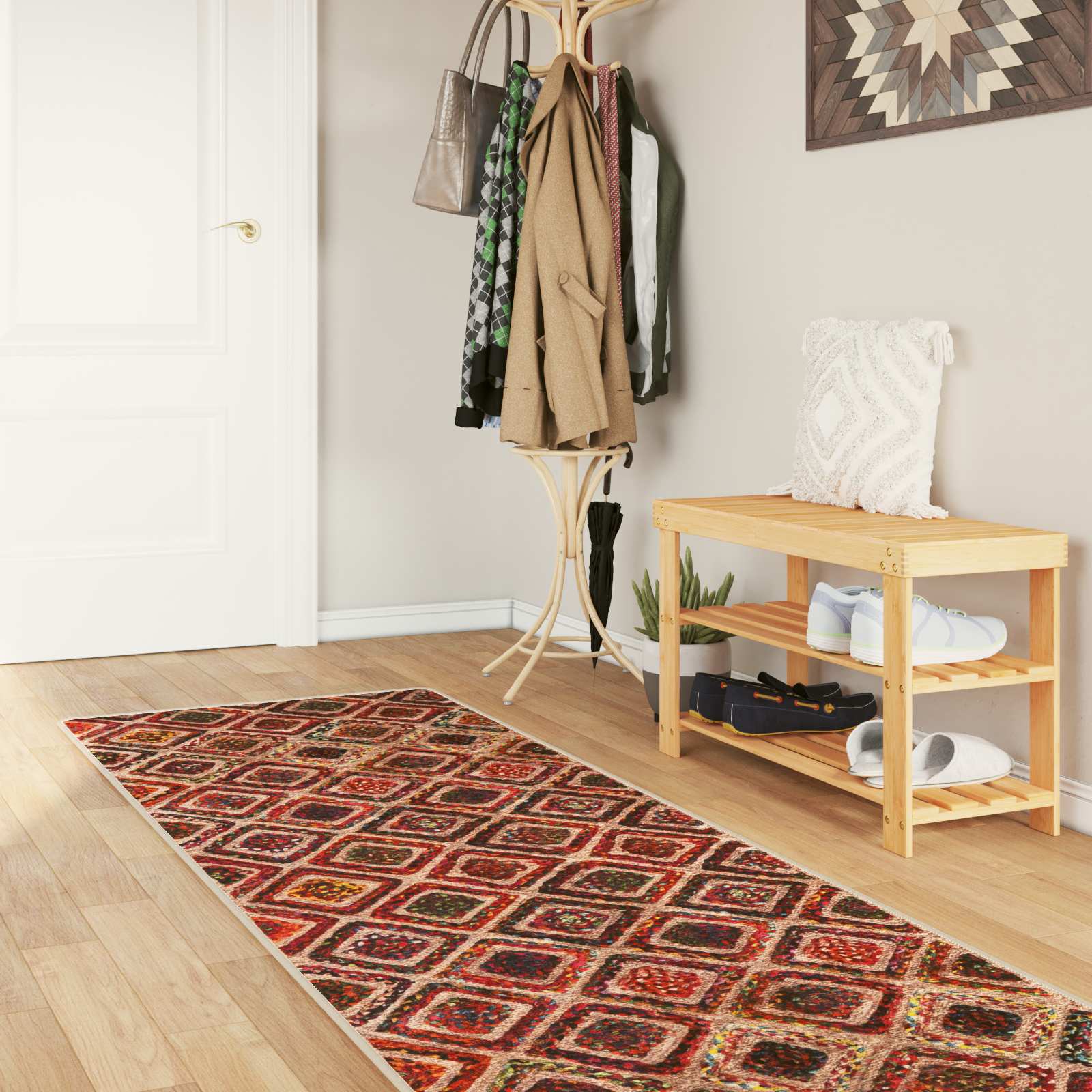 Runner Tappeto MARSA Multicolore 100 x 250 cm Poliestere e PVC | homemem39