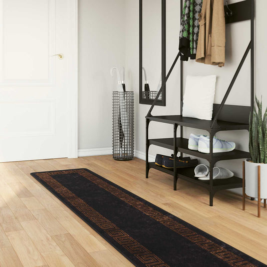 Runner Tappeto MARSA Nero 50 x 400 cm Poliestere e PVC