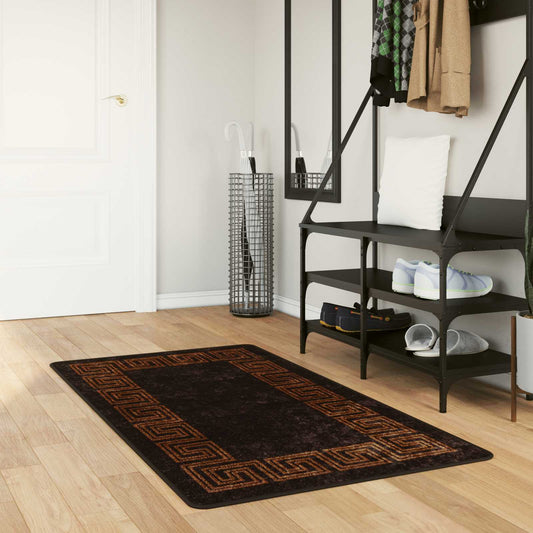 Runner Tappeto MARSA Nero 80 x 100 cm Poliestere e PVC