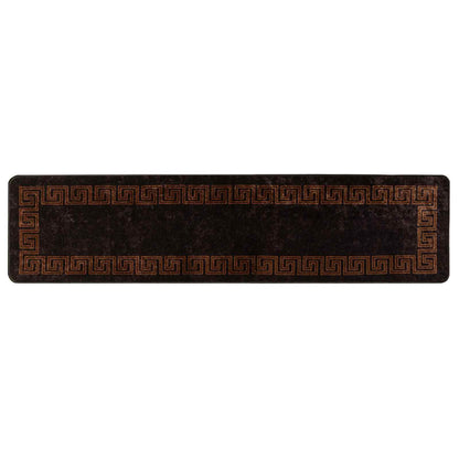 Runner Tappeto MARSA Nero 100 x 450 cm Poliestere e PVC