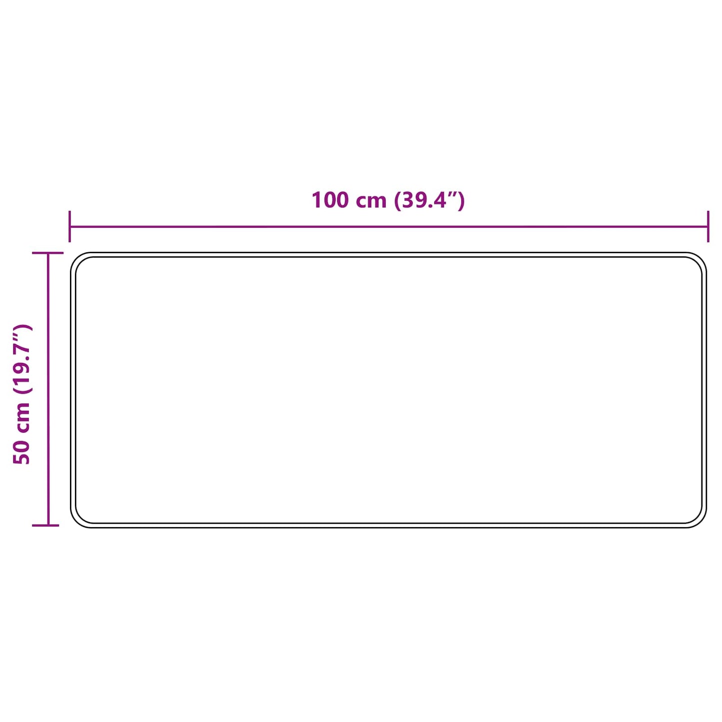 Runner Tappeto MARSA Bianco 50 x 100 cm Poliestere e PVC | homemem39