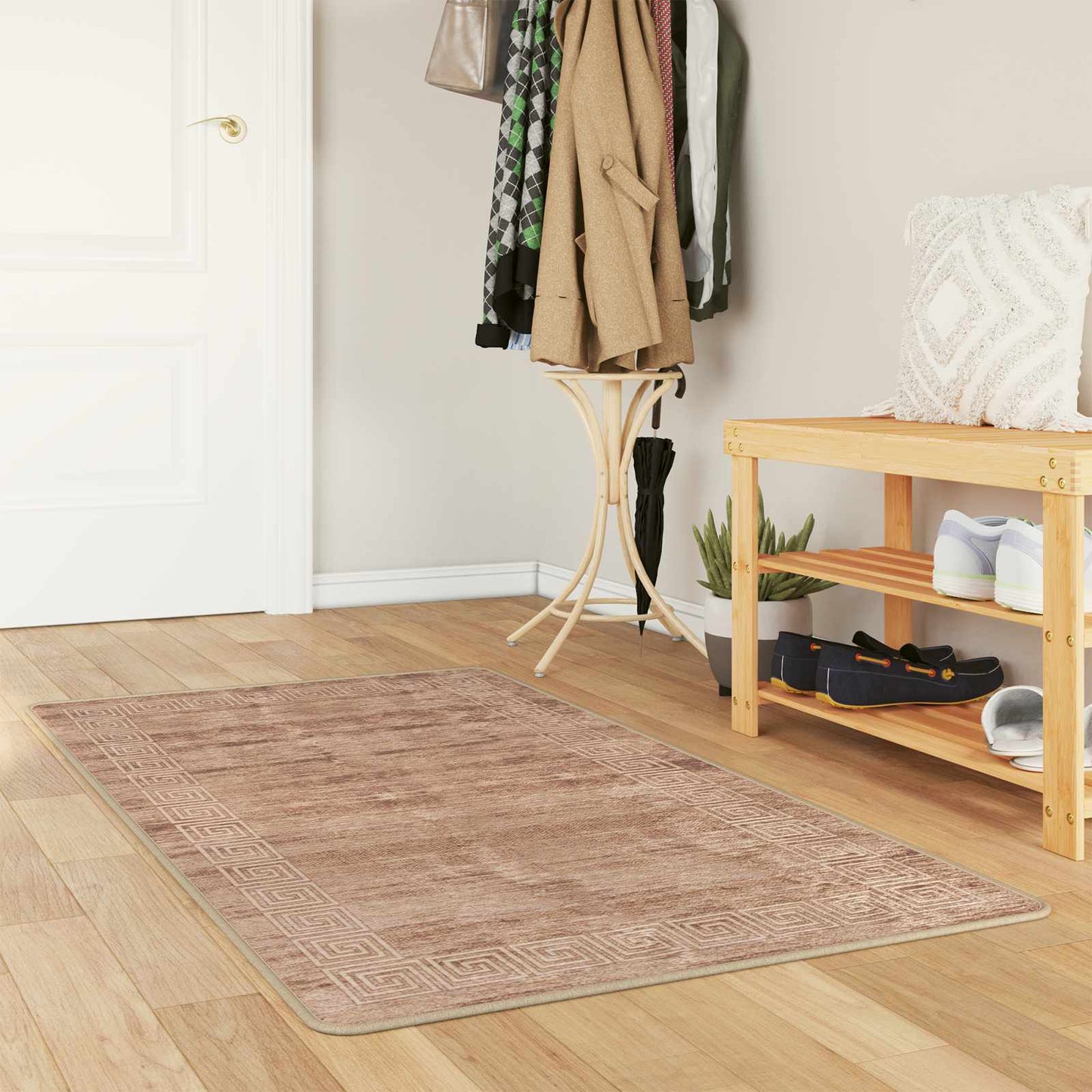 Runner Tappeto MARSA Bianco 100 x 150 cm Poliestere e PVC