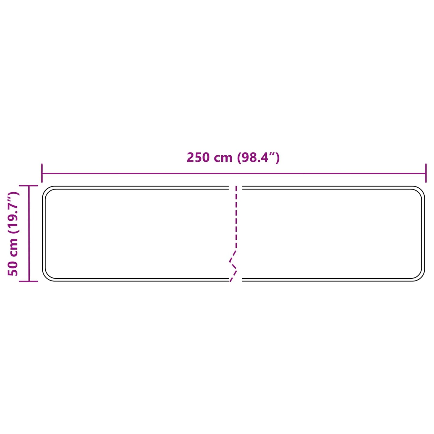 Runner Tappeto MARSA Nero 50 x 250 cm Poliestere e PVC | homemem39