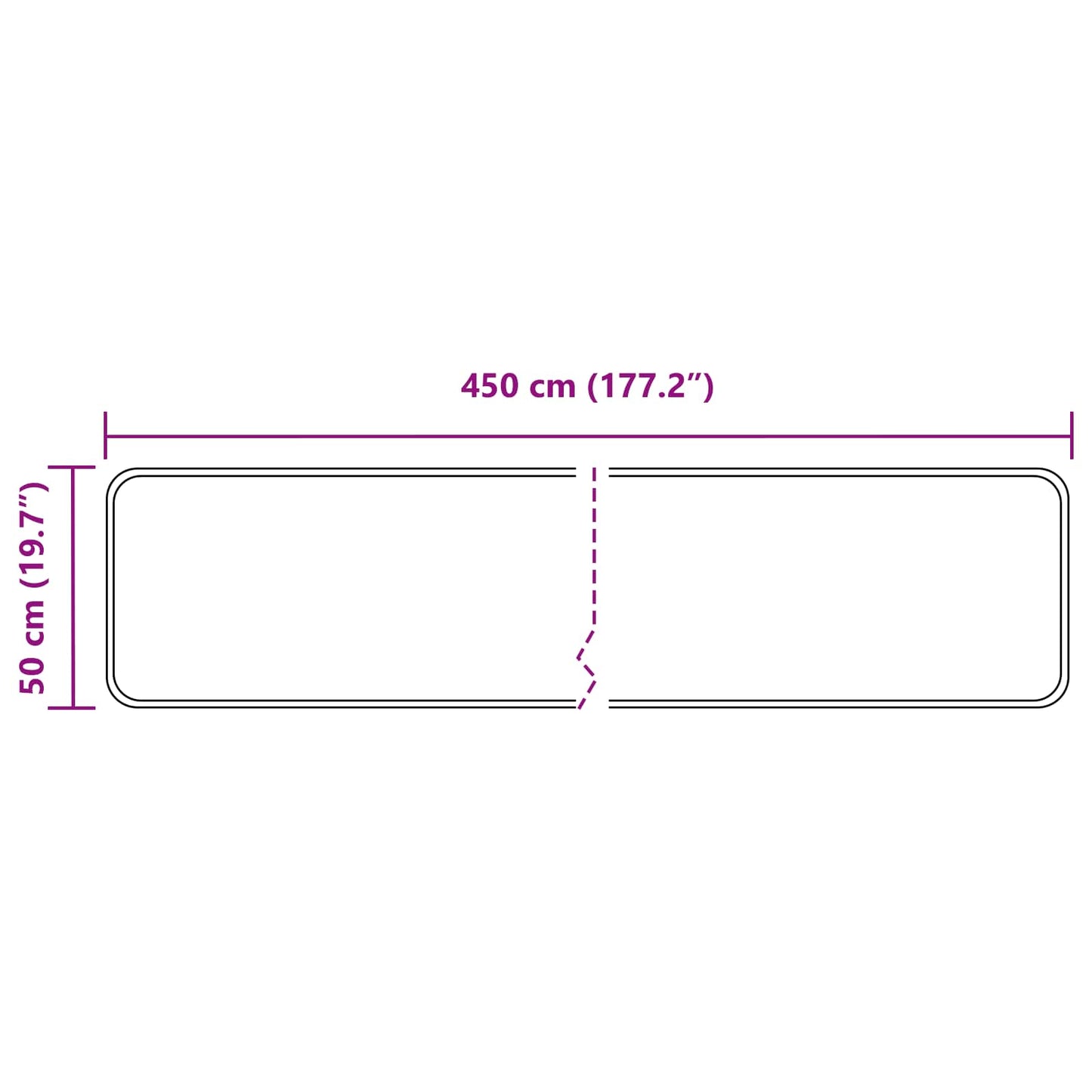Runner Tappeto MARSA Nero 50 x 450 cm Poliestere e PVC | homemem39