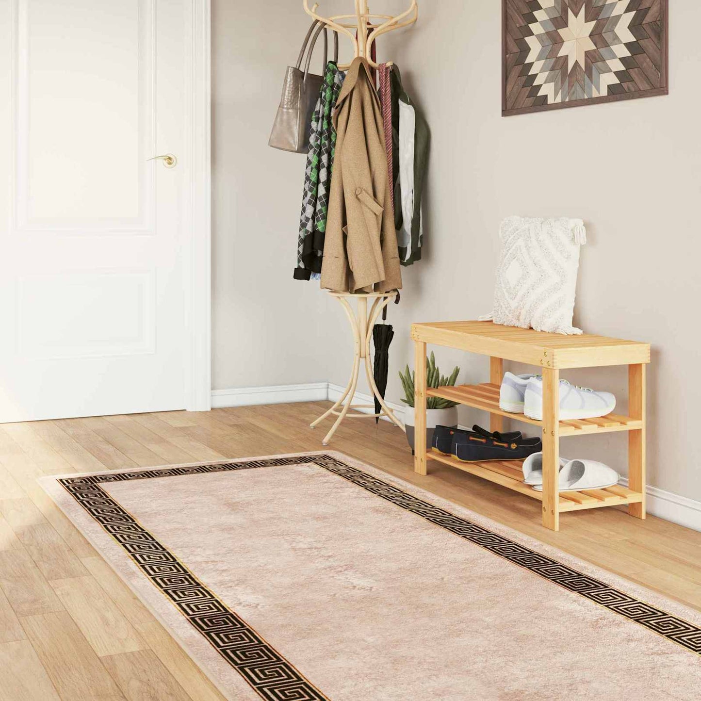 Runner Tappeto MARSA Nero 80 x 250 cm Poliestere e PVC | homemem39