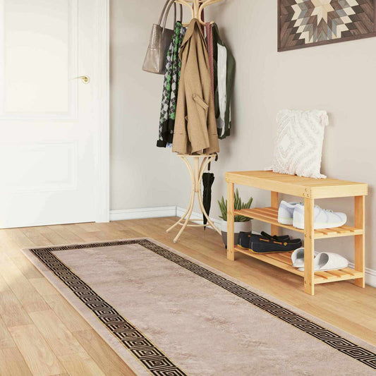 Runner Tappeto MARSA Nero 100 x 450 cm Poliestere e PVC | homemem39