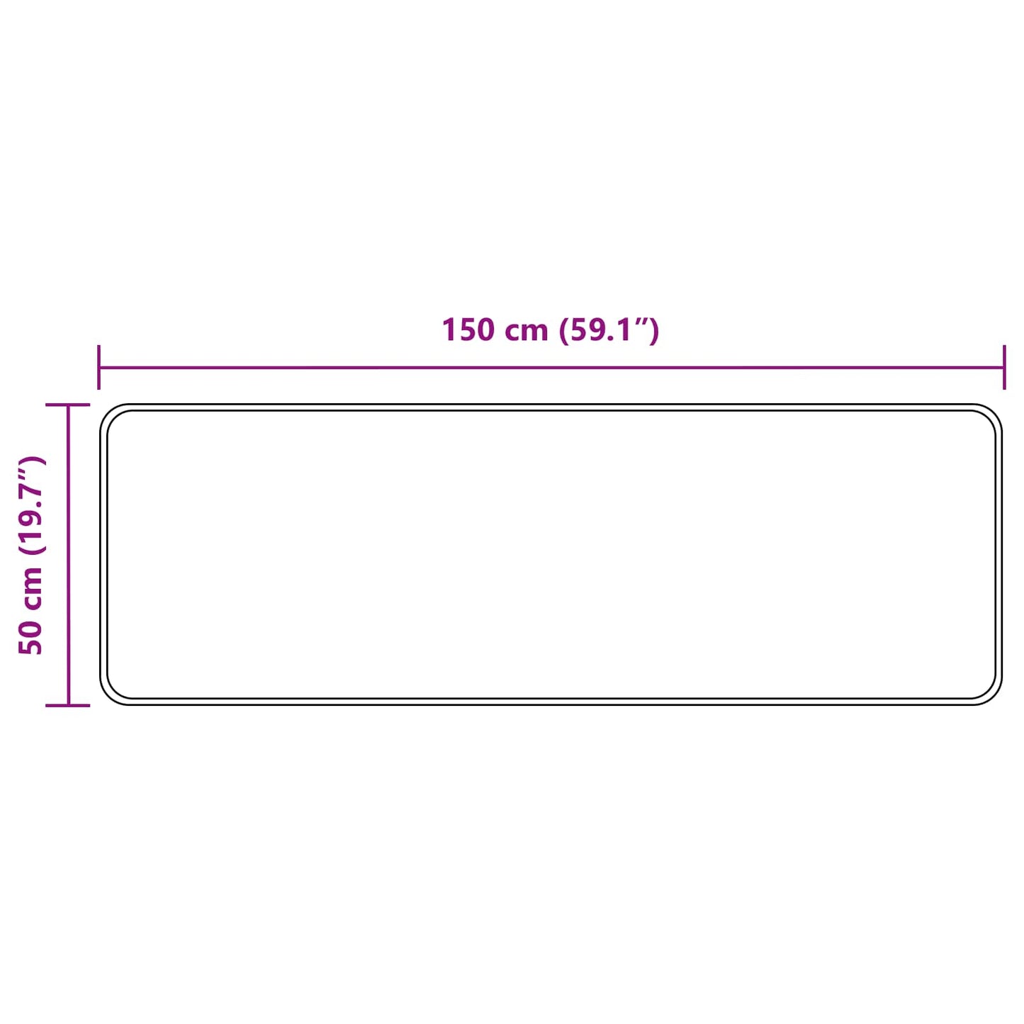 Runner Tappeto MARSA Grigio 50 x 150 cm Poliestere e PVC | homemem39