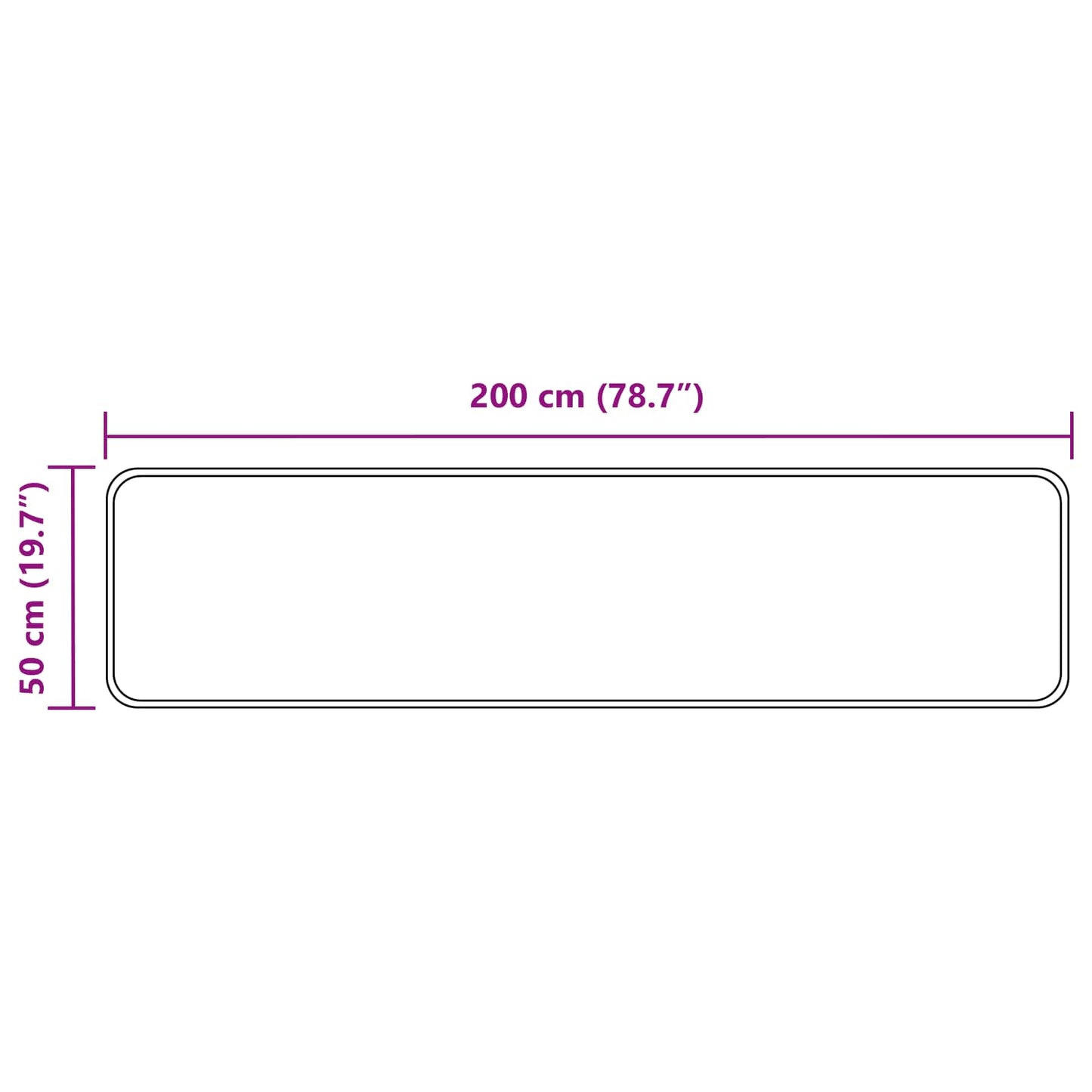 Runner Tappeto MARSA Grigio 50 x 200 cm Poliestere e PVC | homemem39