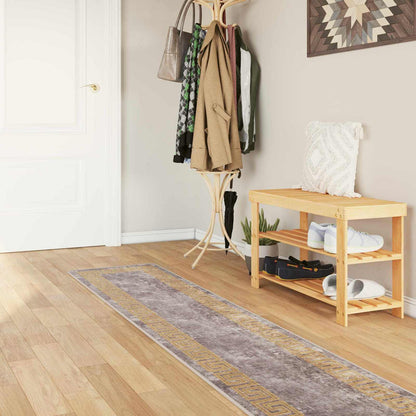 Runner Tappeto MARSA Grigio 50 x 450 cm Poliestere e PVC | homemem39