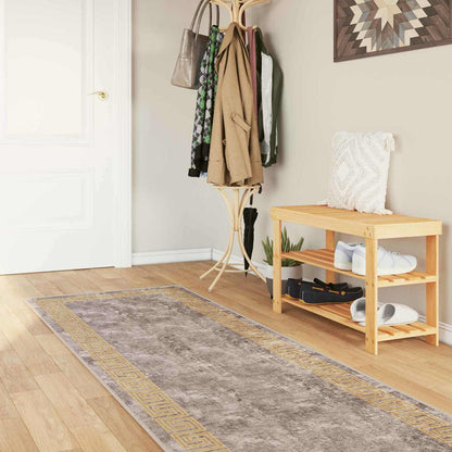 Runner Tappeto MARSA Grigio 80 x 450 cm Poliestere e PVC | homemem39