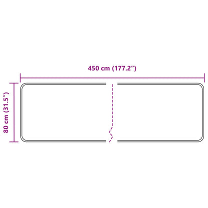 Runner Tappeto MARSA Grigio 80 x 450 cm Poliestere e PVC | homemem39
