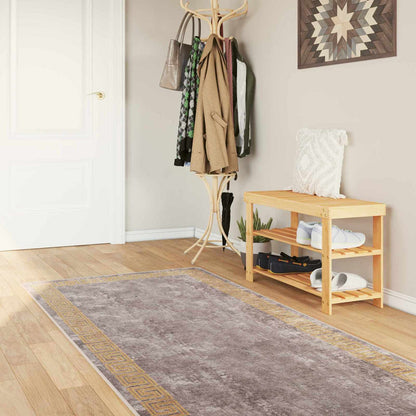 Runner Tappeto MARSA Grigio 100 x 350 cm Poliestere e PVC | homemem39