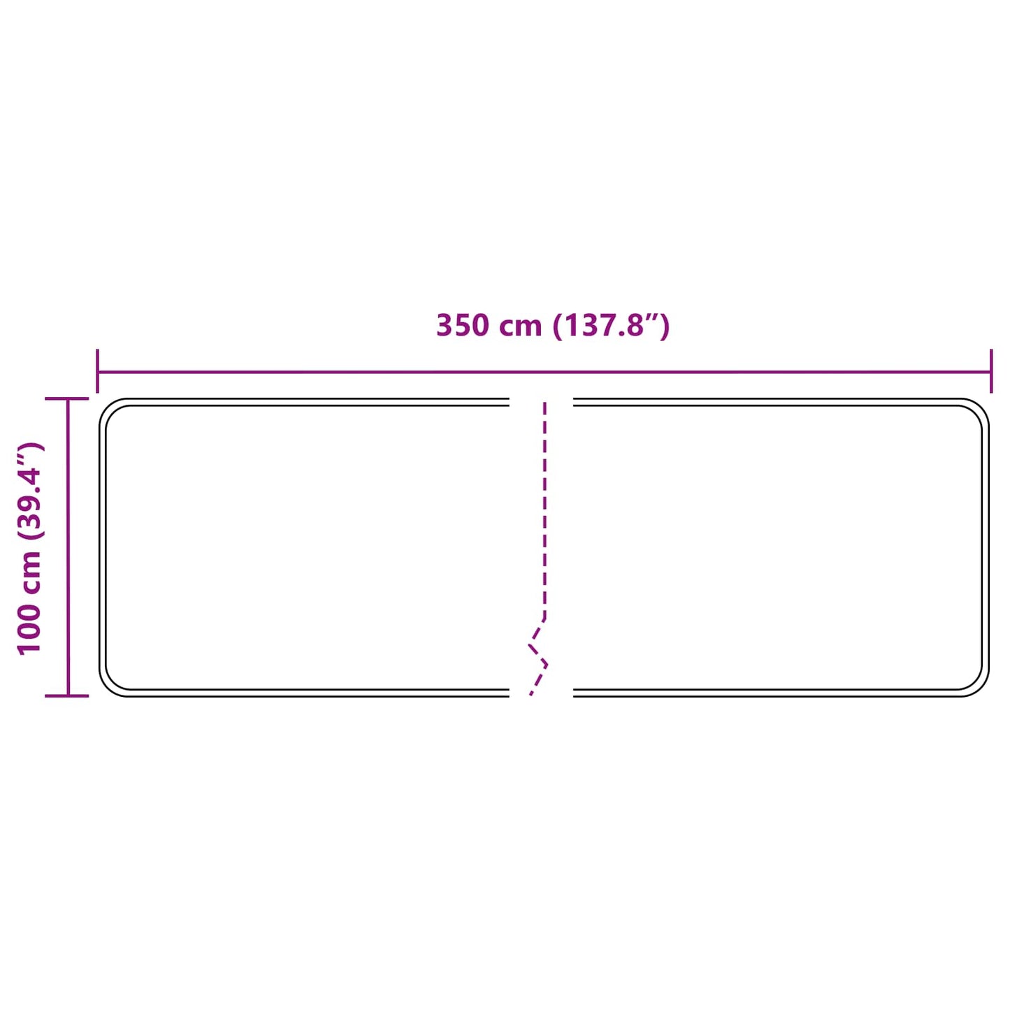 Runner Tappeto MARSA Grigio 100 x 350 cm Poliestere e PVC | homemem39
