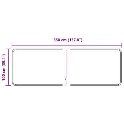 Runner Tappeto MARSA Grigio 100 x 350 cm Poliestere e PVC | homemem39