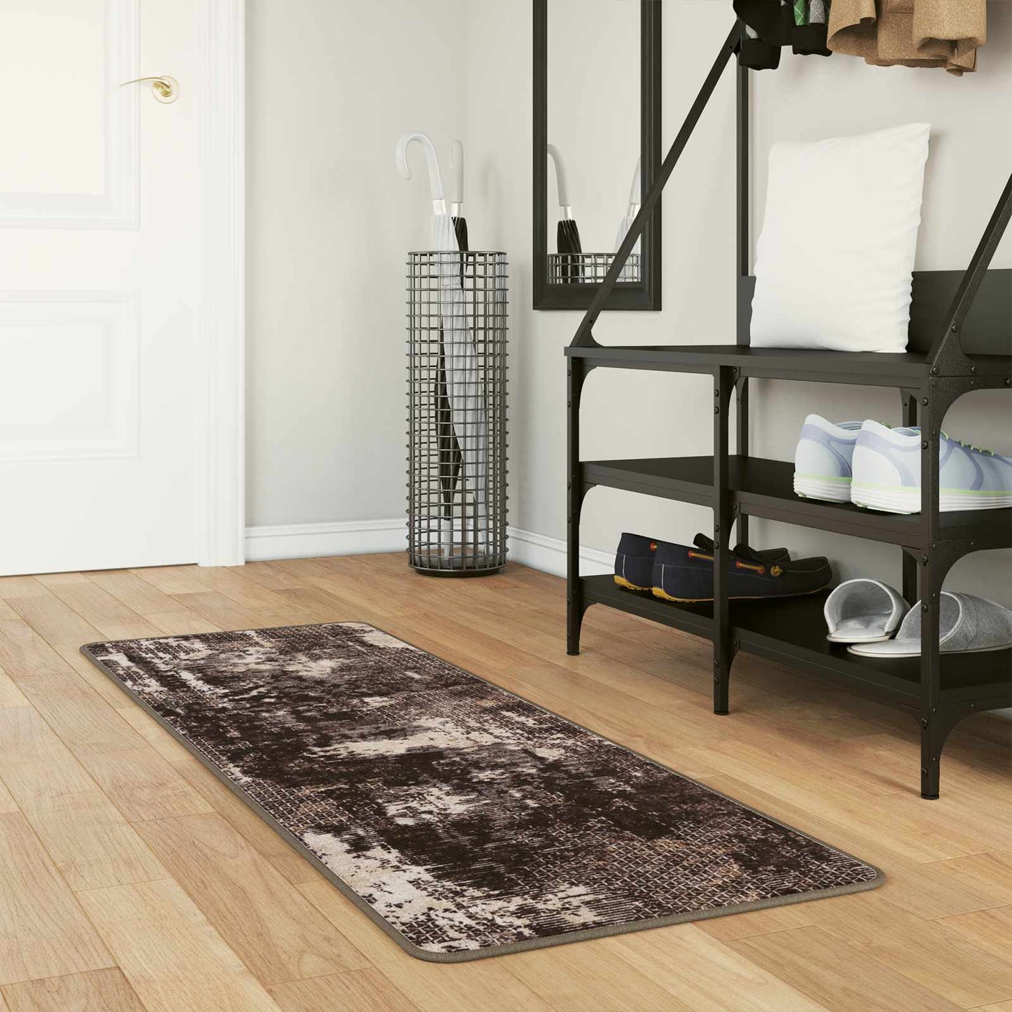Runner Tappeto MARSA Nero 50 x 200 cm Poliestere e PVC | homemem39