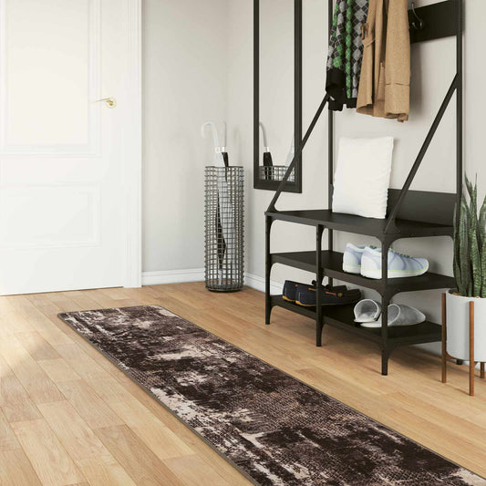 Runner Tappeto MARSA Nero 50 x 250 cm Poliestere e PVC | homemem39