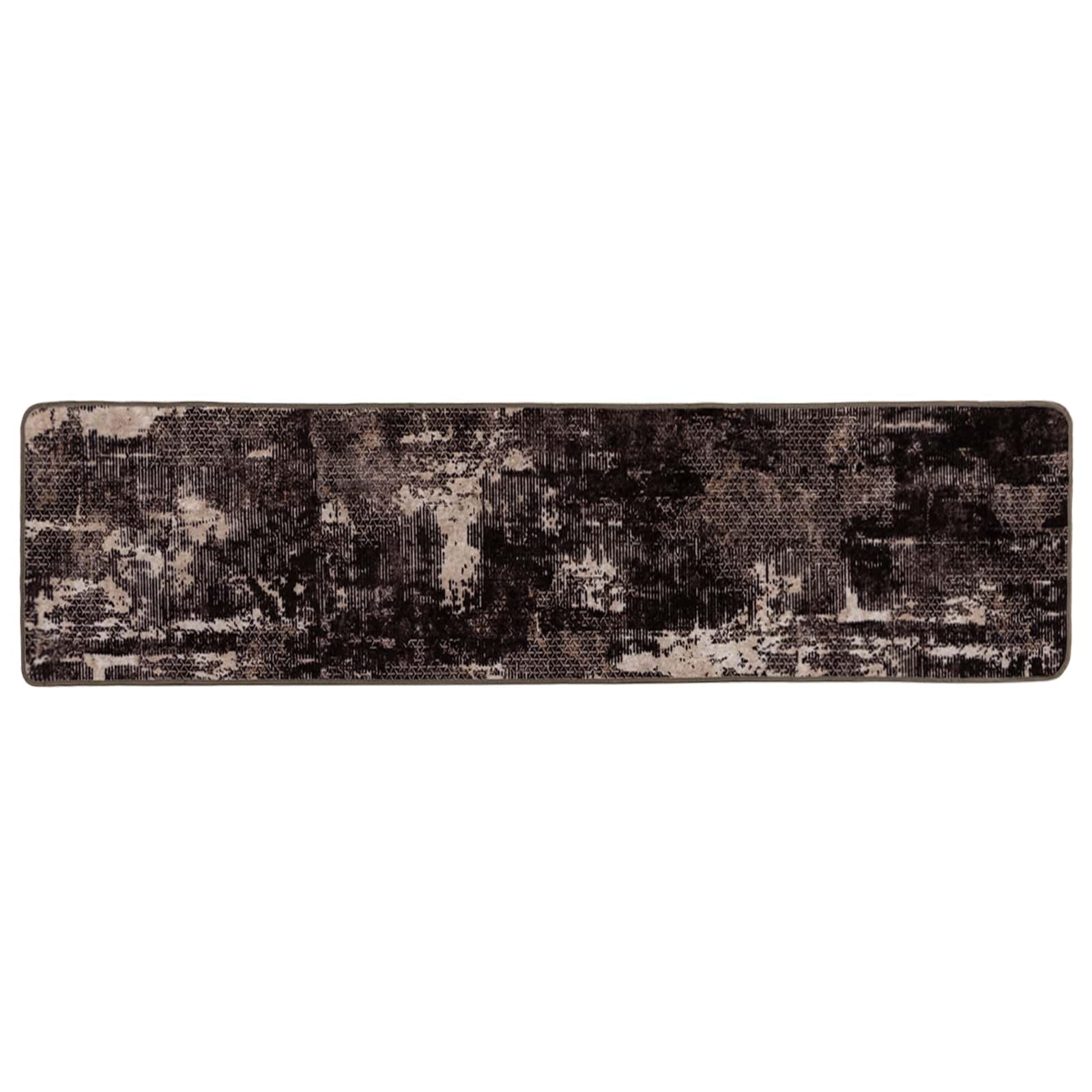Runner Tappeto MARSA Nero 80 x 350 cm Poliestere e PVC | homemem39